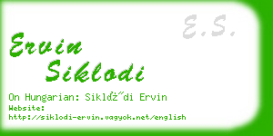 ervin siklodi business card